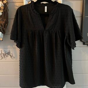 Black Textured Blouse